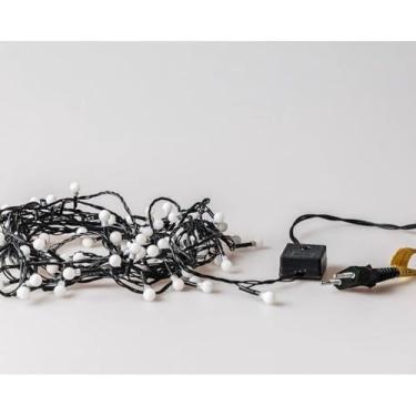 Imagem de Cordão de Luz LED, 40 Bolinhas, Luz Branca Quente, 127V, Decorativo para Ambientes Internos e Externos