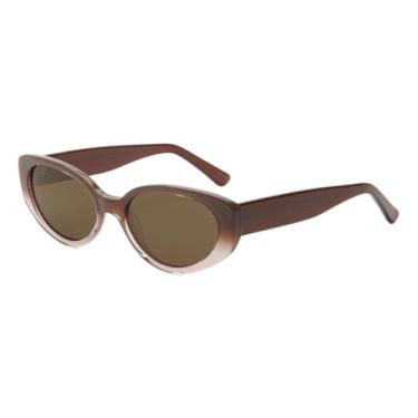 Imagem de HCHES Óculos de sol feminino acetato uv400 polarizado feminino (marrom gradual)