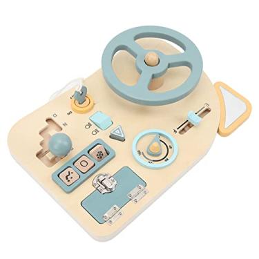 Imagem de Ymiko Placa de Atividade de Volante de Madeira Brinquedo Educacional Interativo para Crianças Brinquedo de Painel de Madeira Seguro para Crianças