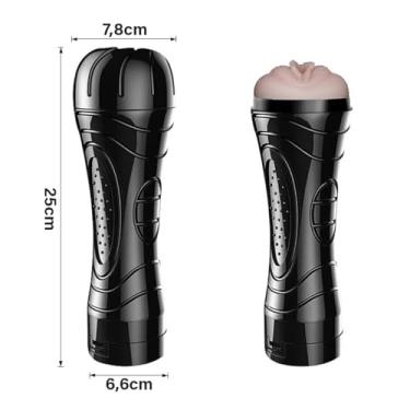 Imagem de Masturbador Masculino Vagina Cyberskin Vibrador Formato Lanterna