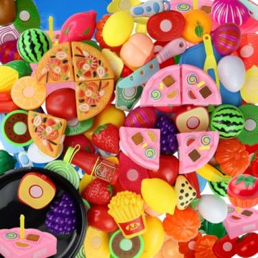 Imagem de Brinquedo Educativo Infantil com Frutas, Pizza e Bolo de Corte 30 Peças