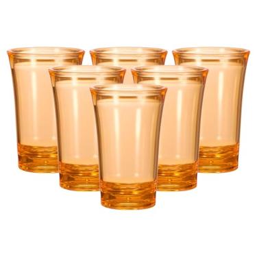 Imagem de 6 peças de copos de dose de poliestireno de 34 g ombré multicolorido a granel para coquetéis redondos licores, laranja