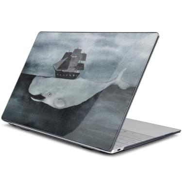 Imagem de Batianda Capa para laptop Dell XPS 13 Copilot+ PC tela de 13,4 polegadas 2024 número do modelo 9345/9350, capa dura criativa ultrafina, leve e resistente a arranhões com proteção profissional, tubarão