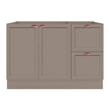 Imagem de Balcão De Cozinha Unna 2 Portas E 2 Gavetas 120cm Gris Sem Tampo - Poliman Móveis Gris