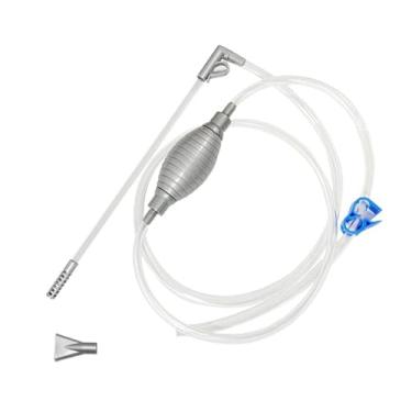Imagem de disclean Kit de sifão e trocador de água para aquário - mangueira de 1,6 m, aspirador de cascalho manual com lâmpada de ar, válvula de fluxo e cabeça de bico de pato - tudo em um para tanques de água