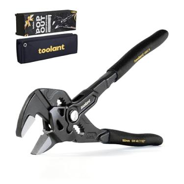 Imagem de toolant Chave de alicate ajustável em ouro preto de 17 cm, garras paralelas lisas de aço CR-V com bolsa – Adequado para porcas, tubos, encanamento, automóveis e reparos, presente adequado para quem