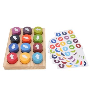 Imagem de Generic Blocos de Madeira Combinando Brinquedo Educacional Promove Habilidades Motoras Finas para Meninos Meninas, Jogo de Quebra-cabeça da Criança Com Adesivos de jacarandá