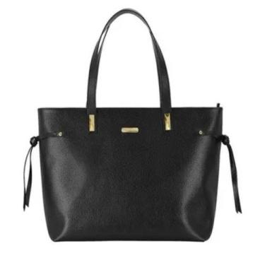 Imagem de Bolsa Beira Rio Napa Preta Feminina Visual Clássico Casual, Preto, UN