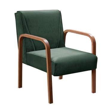 Imagem de Poltrona Decorativa Anita Cadeira Moderna Sala Recepção - Veludo Verde 270