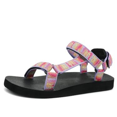 Imagem de Muboliy Sandália feminina original confortável de secagem rápida, casual, esportiva, caminhada, caminhada, água, com suporte de arco, Iridescence, 37
