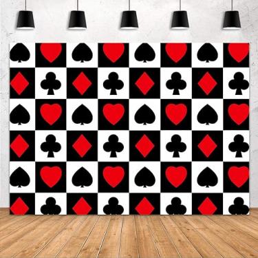 Imagem de FHZON Cenário de pôquer cassino aniversário temático evento cabine fotográfica jogo noite banner decorado vermelho amor festa foto adereços tema festa cena fundo fundo 3 x 2,1 m PTBZGFH19