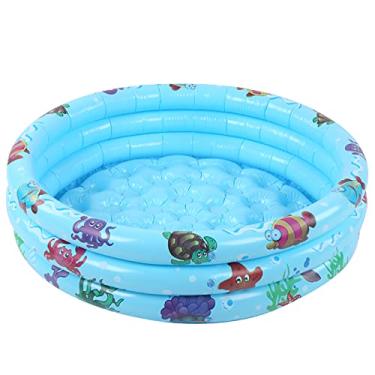 Imagem de AYNEFY Piscina Inflável do bebê, Material Portátil do Pvc Com Barreira Macia, Multiuso para o Entretenimento Verão das Crianças No Quintal ou na Praia (120cm)