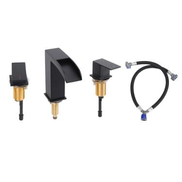 Imagem de Fafeicy Torneira Cascata para Banheiro, Torneira de Aço Inoxidável Preta para Pia do Banheiro