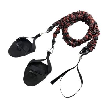 Imagem de Vaveren Faixa elástica de resistência para natação, faixa elástica para exercícios com remos, corda para áreas secas, Preto Vermelho 60 Libras