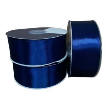 Imagem de ROLO Fita de Cetim Simples N°9 38mm, 50mts ideal para presentes, decorações, festas visual elegante e integração estilosa(AZUL MARINHO (COR 318))