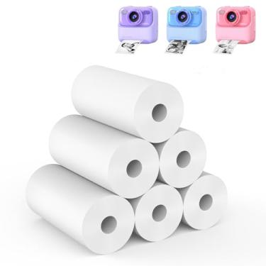 Imagem de 6 rolos de papel de impressão térmica para crianças, câmera de impressão instantânea compatível com câmera de impressão infantil ESOXOFFER/Dylanto/Cimizi/Himont, impressora fotográfica, rolos de papel