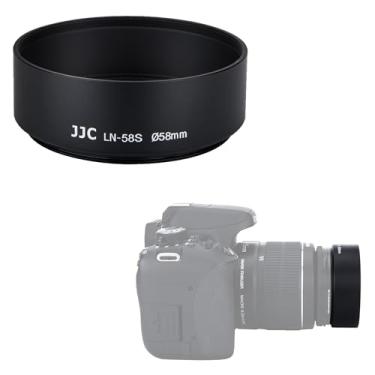 Imagem de JJC Para-sol de metal de alumínio padrão de 58 mm para lentes com rosca de filtro frontal de 58 mm para Canon EF 50 mm f/1.4 USM, lente Canon EF 85 mm f/1.8 USM, lente Nikon AF-S Nikkor 50 mm f/1.8G