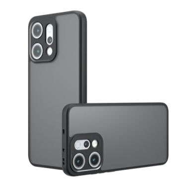 Imagem de HAOMRIYL Capa translúcida para Oppo Find X9/X9pro, capa de telefone de proteção de orifício de lente de câmera de precisão fosco antiamarelamento, preta, X9Pro