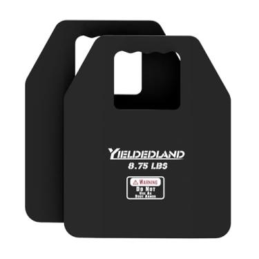 Imagem de YIELDEDLAND Placas para colete de peso pares de 5,75/4 kg - treinamento de força, corrida, exercícios pesados (preto, placa de 4 kg)