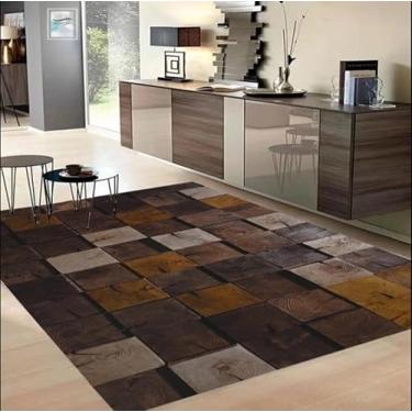 Imagem de Tapete sala antiderrapente antialergico Belga 87 aveludado nao solta pelo indiano 1,00x1,50