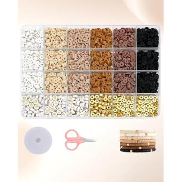 Imagem de Conjunto de miçangas para fazer pulseiras com caixa de armazenamento, laço aberto e fio elástico para colar faça você mesmo, chaveiro e acessórios para telefone