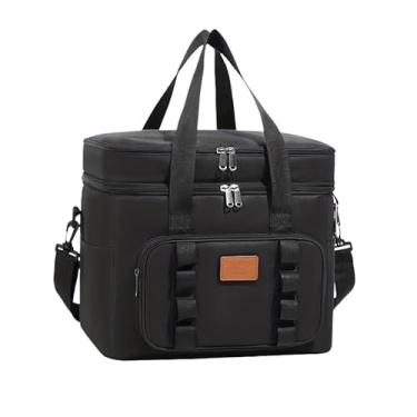 Imagem de Bolsa Térmica Para Piquenique Para Acampar 23L Portátil Com Capacidade Grande E Dupla Camada (Preto)