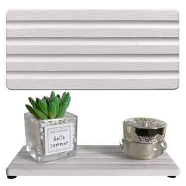 Imagem de 2 bandejas de pedra absorvente de água para pia de banheiro e balcão de cozinha, suporte de pia de diatomita de secagem rápida, bandeja de penteadeira, suporte de sabão de mão com almofadas