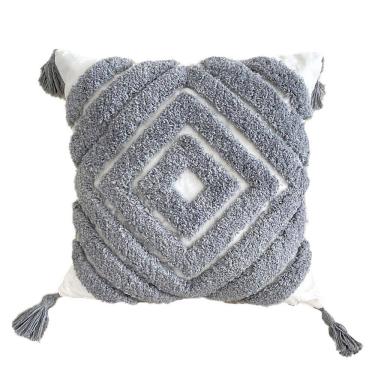 Imagem de Capa de almofada Bohemian Tassel de algodão macio 43x43cm