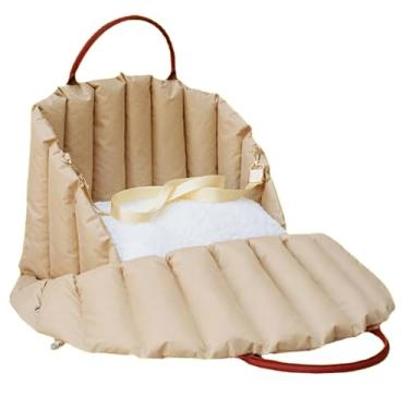 Imagem de Cama de viagem 2 em 1 para transporte de animais de estimação, almofada portátil para cães e gatos com alças de transporte, assento de carro dobrável com painéis de malha, tapete de viagem macio