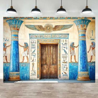 Imagem de Cenários de decoração egípcia antiga para sessão de fotos, decoração de festa do Egito, pano de fundo de parede para decoração de fotografia, banner, estúdio fotográfico, fundos de fotos 38 x 3 m