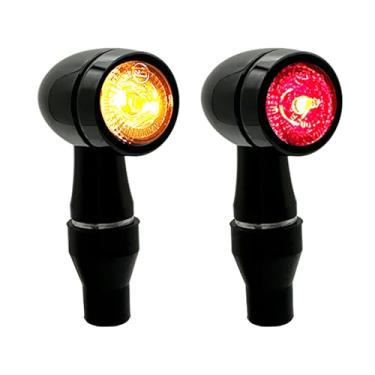 Imagem de MGMSINYO Mini motocicleta com seta cromada preta (preta, 2 peças-YE/RD)