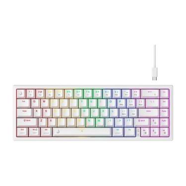 Imagem de Teclado Mecânico Gamer Rise Mode GM1 Pro White, ARGB, Mini (65%), Swit