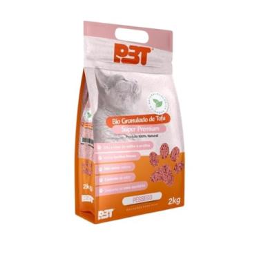 Imagem de Areia Bio Granulado de Tofu Premium Pêssego Natural P3T 2kg Controle de Odor Biodegradável