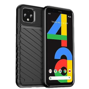 Imagem de Capa para Google Pixel 4a. Fibra de carbono refinada, anti-queda, anti-impressões digitais, proteção integral. A capa do telemóvel é compatível com o Google Pixel 4a