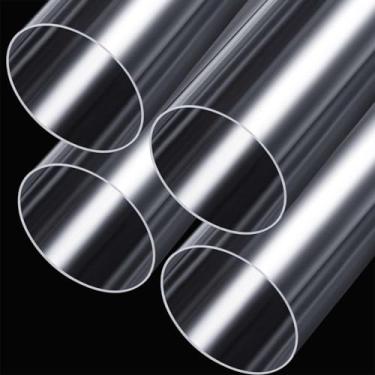Imagem de Pangda 4 peças 10 cm OD x 39,4 cm tubo de acrílico transparente 96 mm ID x 100 mm OD x 2 mm espessura de parede tubo longo redondo rígido para encanamento, sistema de resfriamento de água, resistente