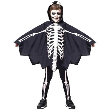 Imagem de Fantasia de Halloween Esqueleto Voador Infantil Com Capuz
