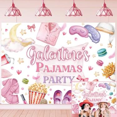Imagem de Travesseiro de festa do pijama para meninas com tema de luta e festa de galentine Dia de Galentine decoração de festa adereços de cabine de fotos (240 x 180 cm)