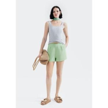 Imagem de Shorts Hering Cintura Alta Em Alfaiataria Feminino-Feminino
