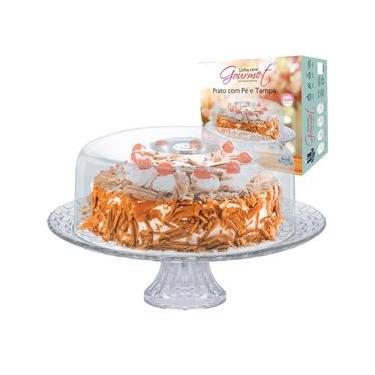Imagem de Boleira com Pé Ruvolo Gourmet em Vidro com Tampa Plástica