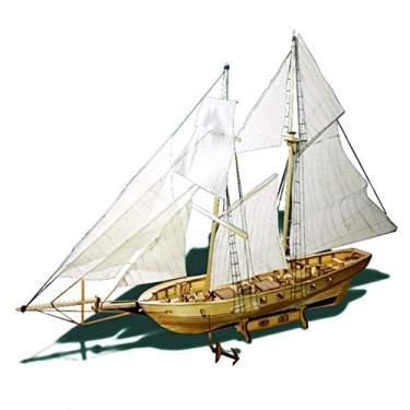 Imagem de Kits de Modelo Barco a Vela Madeira DIY - Kit Montagem Inacabado para Adultos Decoração em Escala Navio Projeto Manual Casa e Escritório