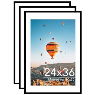 Imagem de JCJMY Porta-retrato de 61 x 91 cm com tapete de 50 x 76 cm, conjunto de 3 unidades, 50 x 76 cm com tapete ou 61 x 91 cm sem tapete, moldura grande para pôster 61 x 91 cm com acrílico, pacote com 3