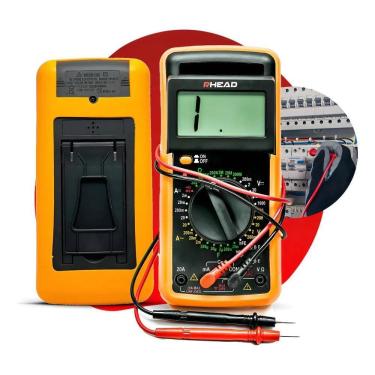 Imagem de Multímetro Capacímetro Digital Portátil Completo Rhead Displ