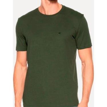 Imagem de Camiseta Calvin Klein Jeans Masculina CK Bordado Peito Verde Militar-Masculino