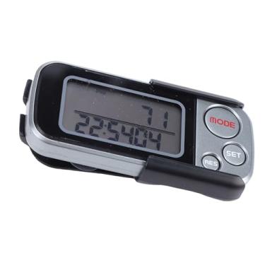 Imagem de Cryfokt Pedômetro Preciso Com Contador de Passos 3D Com Grande Display LCD para Homens e Mulheres, Rastreador de Caminhada Portátil para Entusiastas de Fitness, Material ABS Cinza Prateado