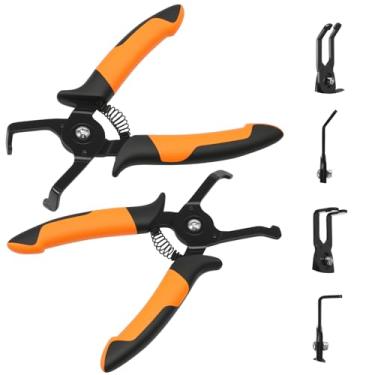 Imagem de LZVXTYM Conjunto de 2 peças de alicates com mola de 40° e 85°, alicate de remoção automática de acabamento de alta resistência com mandíbula de perfil baixo para remover fixadores e rebites de