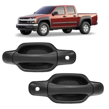 Imagem de JMTAAT Maçaneta externa do lado do motorista e do passageiro compatível com Chevrolet Colorado 2004-2012, GMC Canyon, com orifício de substituição para GM1310141 GM13111146, plástico e aço FL+FR