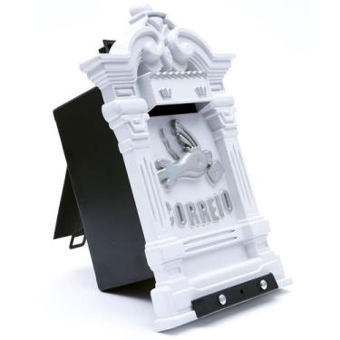 Imagem de Caixa Correio Colonial Branca Clássica Embutir Portão Forte - JLK PLAS