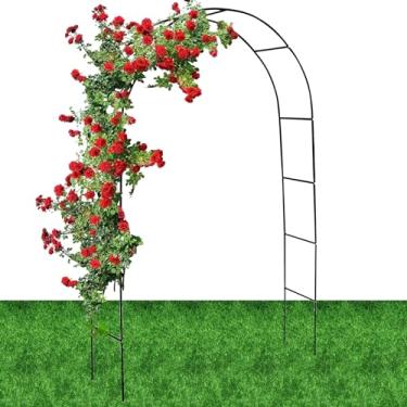 Imagem de Arco de jardim de 240 x 140 x 37,8 cm, arco de casamento de metal reconfigurável e fácil de montar, treliça de arco de jardim para várias plantas trepadeiras, videiras rosas, decoração de festa