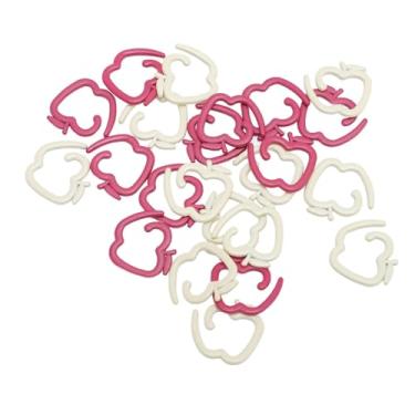 Imagem de Marcadores de pontos Anéis de tricô com trava de crochê 24 unidades de metal colorido em espiral Design Acessórios de projetos de artesanato para iniciantes e especialistas em (Fruta Branca Vermelha Em Forma)