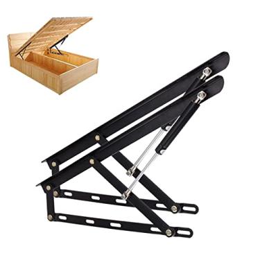 Imagem de uhyOHF 2 molas a gás resistentes para caixas de cama, mecanismos de elevação pneumática, mola de dobradiça de móveis com dobradiças dobráveis acessórios para mesa e móveis, tamanho de 900 mm (1500 mm